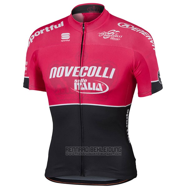 2017 Fahrradbekleidung Nove Colli Rot und Shwarz Trikot Kurzarm und Tragerhose